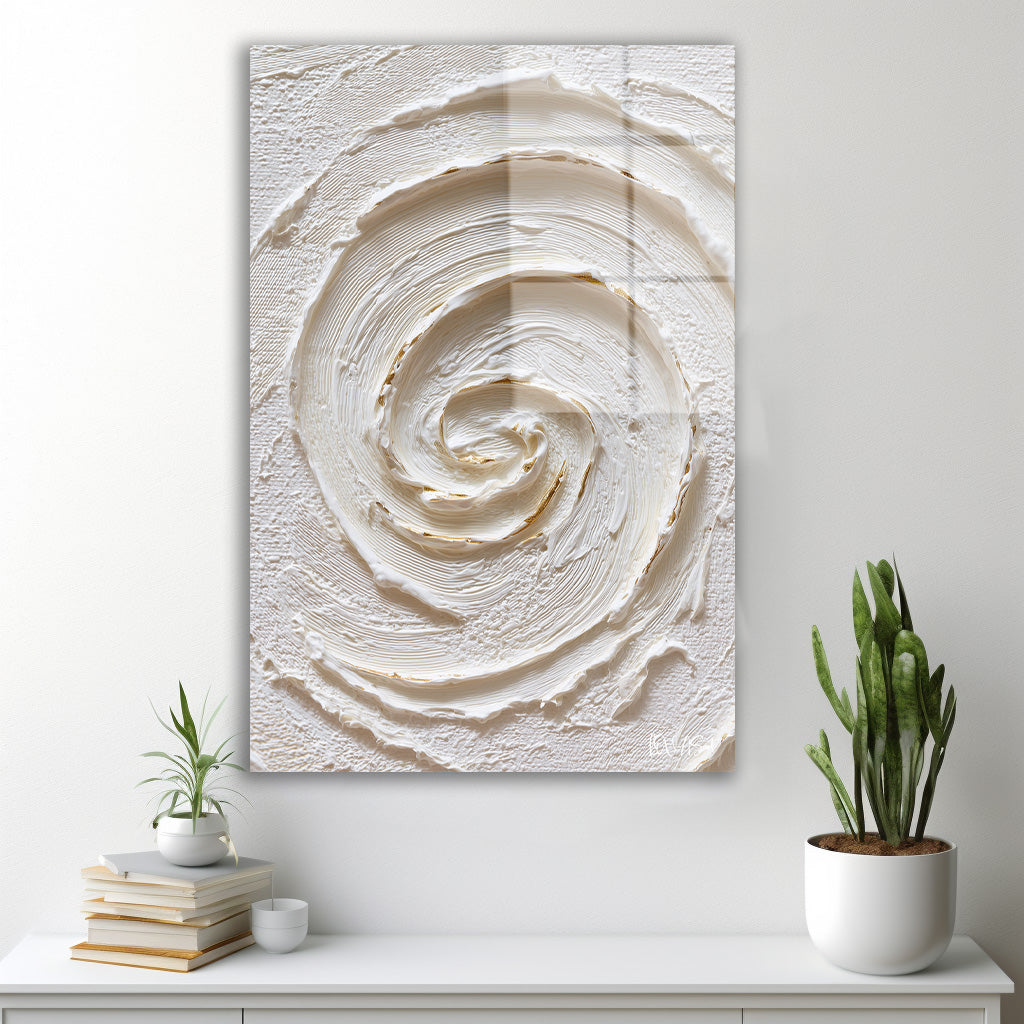 Beyaz Spiral cam tablo — farklı açıdan görünüm