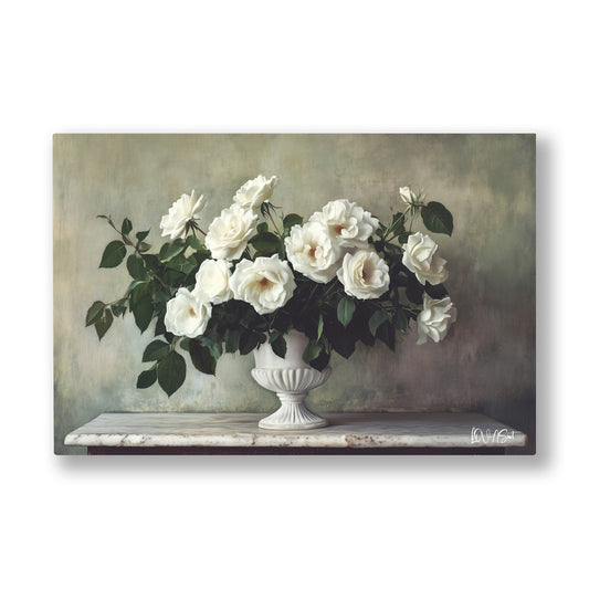 Beyaz Vazo Ve Çiçekler