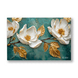 Beyaz Ve Gold Çiçekler