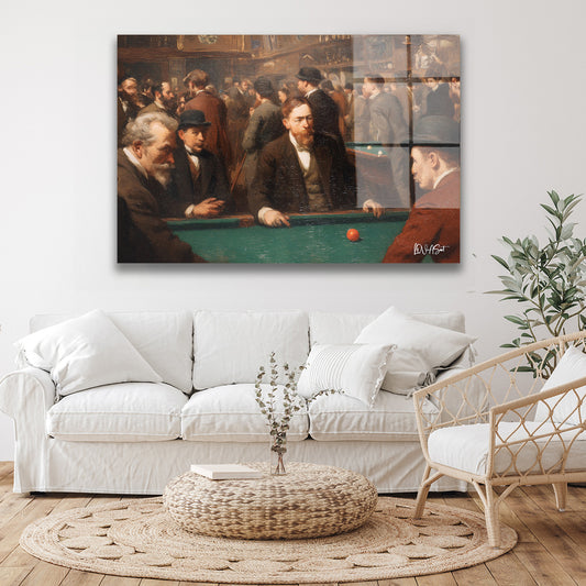 Bilardo Salonu cam tablo — duvarda dekorasyon görünümü