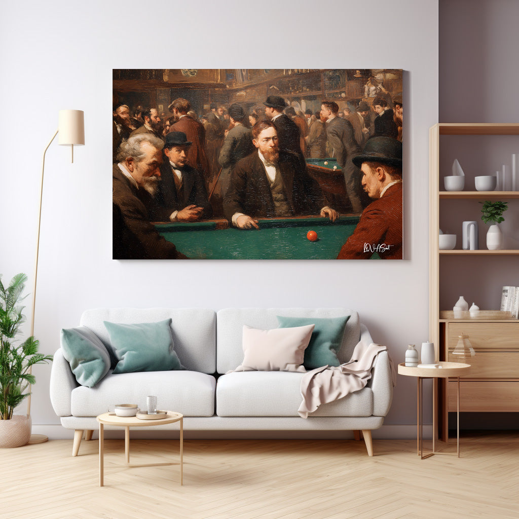 Bilardo Salonu kanvas tablo — duvarda dekorasyon görünümü