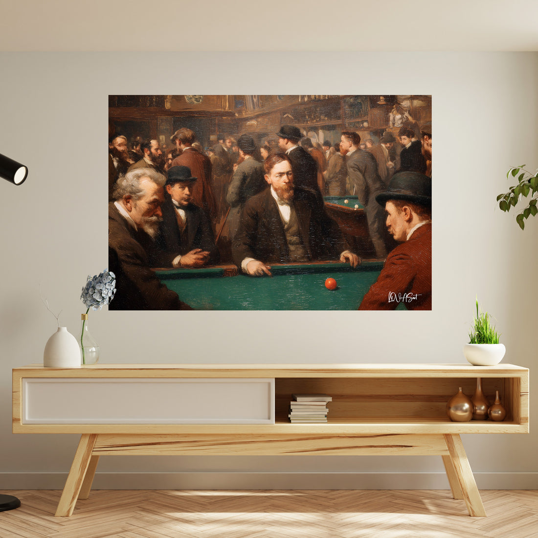 Bilardo Salonu kanvas tablo — iç mekân uygulama örneği