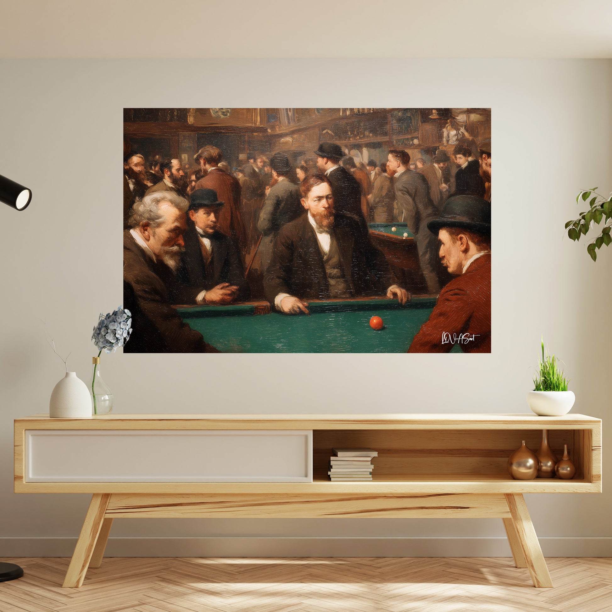 Bilardo Salonu kanvas tablo — iç mekân uygulama örneği