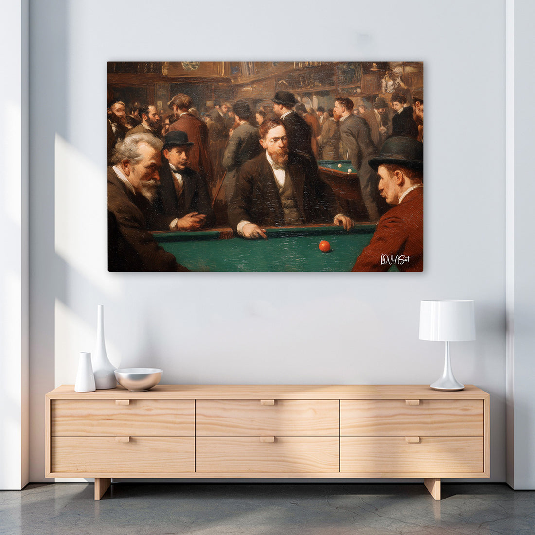 Bilardo Salonu kanvas tablo — farklı açıdan görünüm