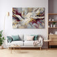 Bordo Beyaz Soyut kanvas tablo — duvarda dekorasyon görünümü