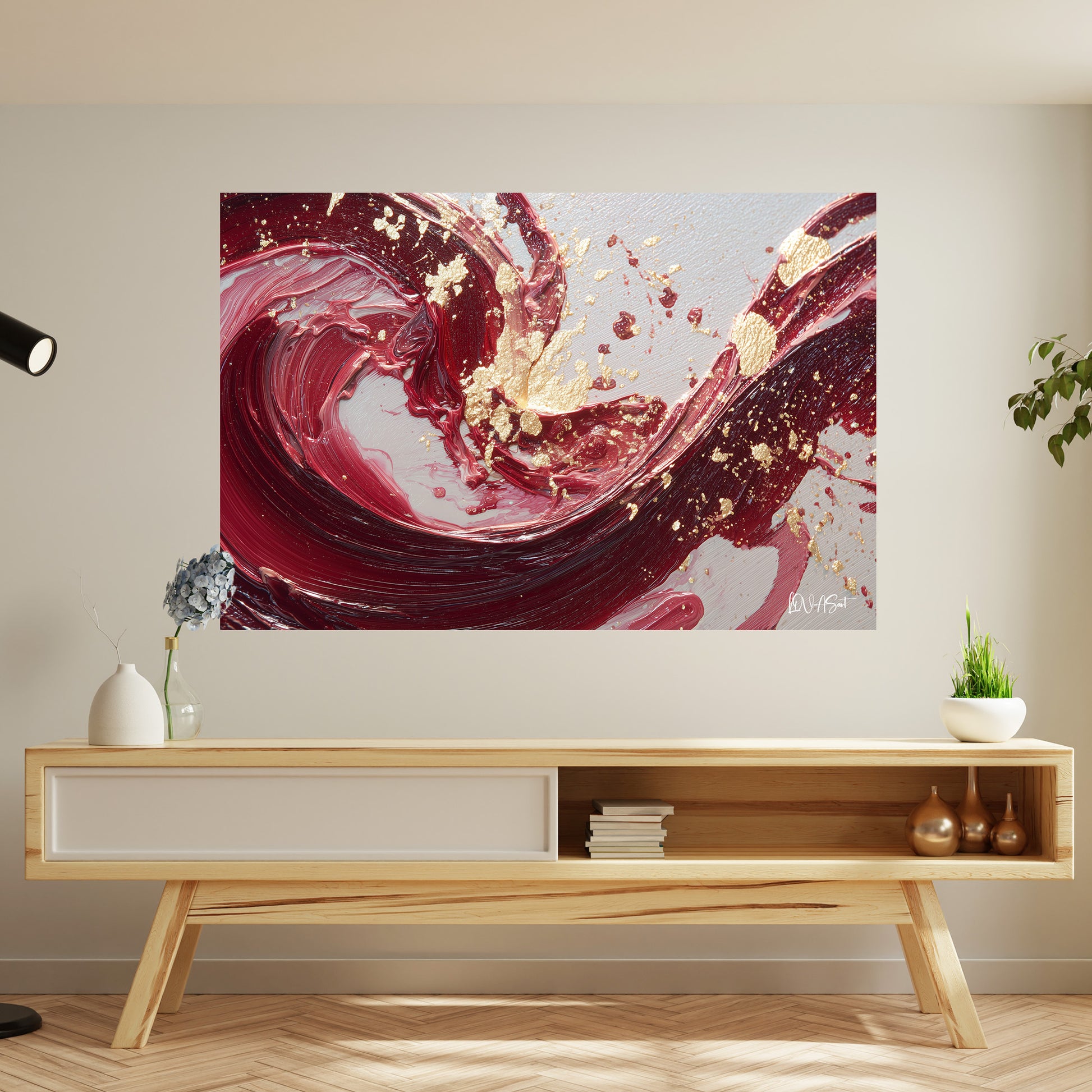 Bordo Girdap kanvas tablo — farklı açıdan görünüm