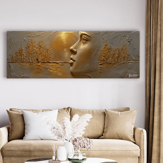 Bronz Yüz kanvas tablo — klasik temalı dekoratif duvar tablosu