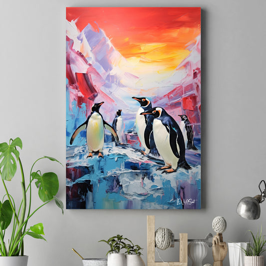 Buzdaki Penguenler kanvas tablo — farklı açıdan görünüm