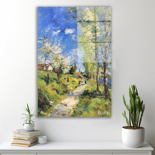 Çiçek Açmış Patika cam tablo — farklı açıdan görünüm