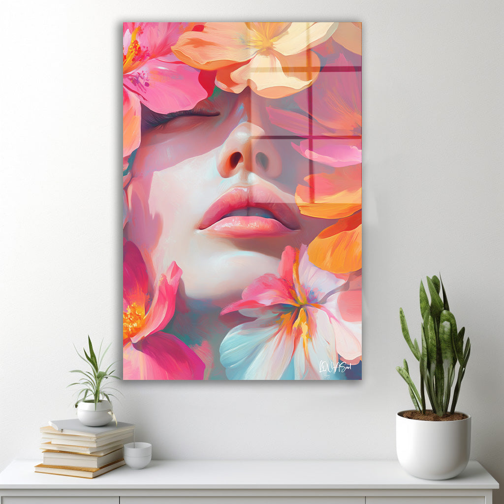 Çiçeklerin Arasında cam tablo — farklı açıdan görünüm