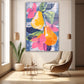 Çiçekli Armutlar cam tablo — duvarda dekorasyon görünümü