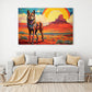 Çölde Kurt kanvas tablo — iç mekân uygulama örneği