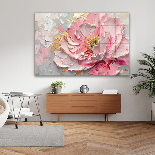 Elegant Çiçek cam tablo — farklı açıdan görünüm