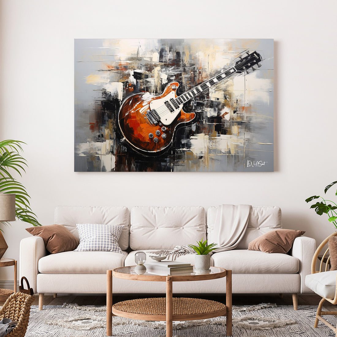 Elektro Gitar Soyutu kanvas tablo — farklı açıdan görünüm