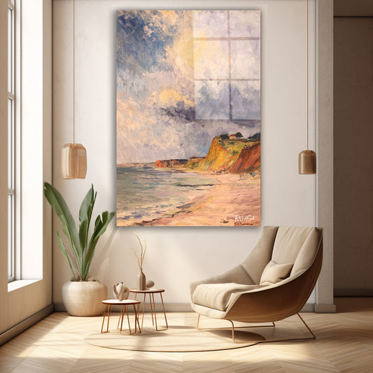Fırtınalı Kıyı cam tablo — duvarda dekorasyon görünümü