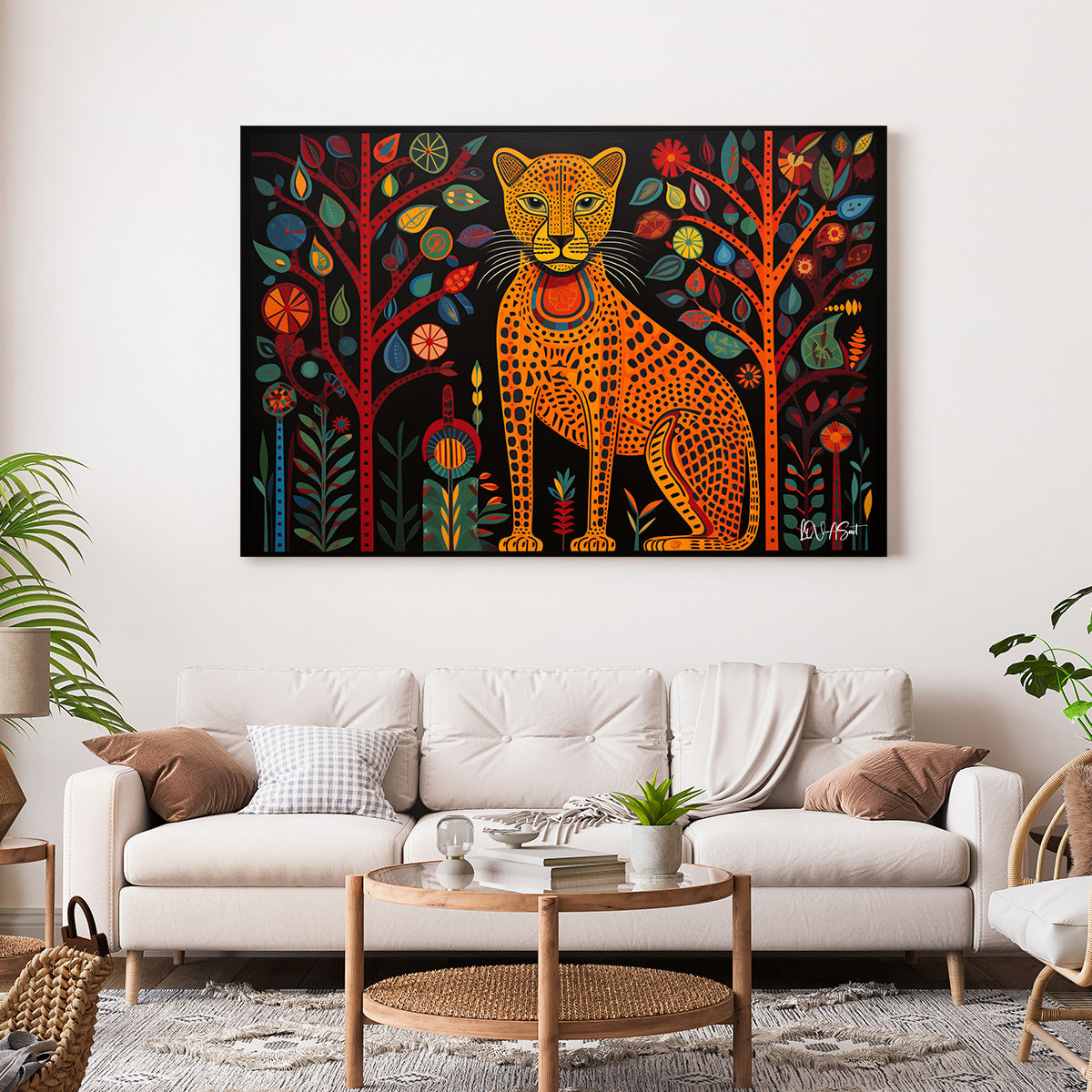 Folklorik Leopar kanvas tablo — farklı açıdan görünüm