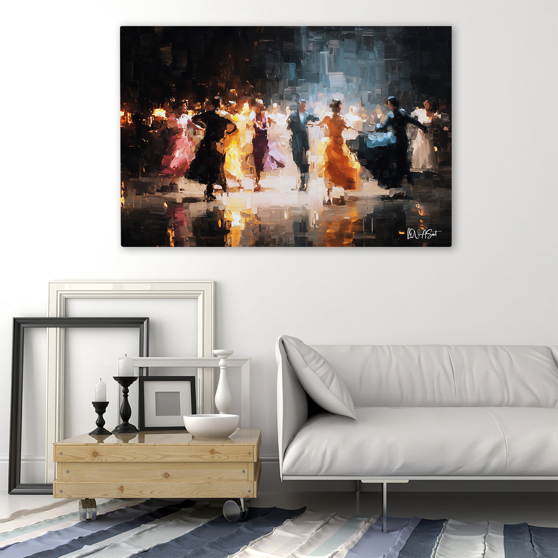 Gece Dansçıları kanvas tablo — iç mekân uygulama örneği