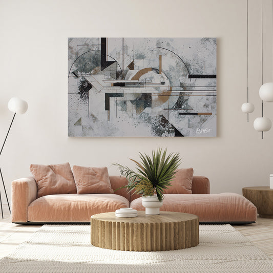 Geometrik Çizgiler kanvas tablo — farklı açıdan görünüm