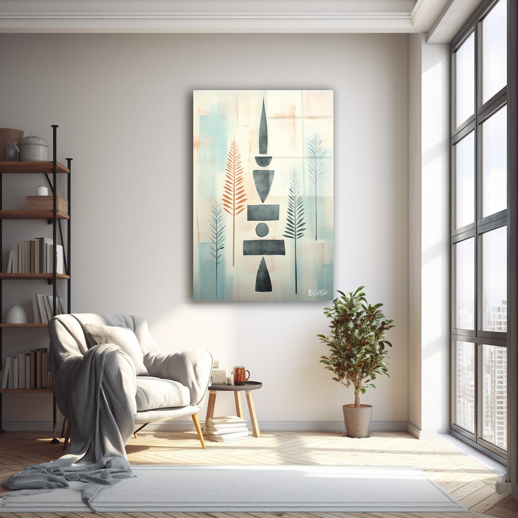 Geometrik Denge cam tablo — farklı açıdan görünüm