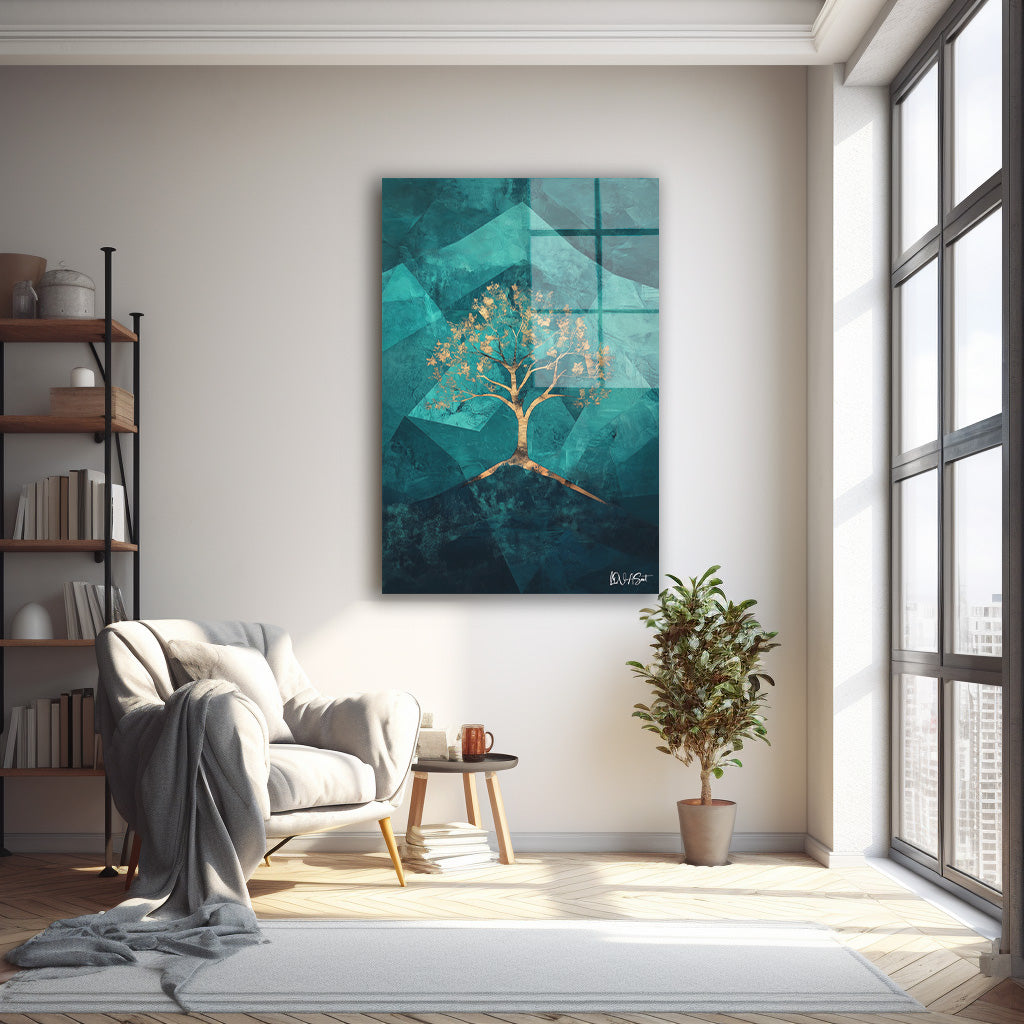Geometrik Desenler cam tablo — farklı açıdan görünüm