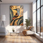 Geometrik Siyah Kuş cam tablo — farklı açıdan görünüm