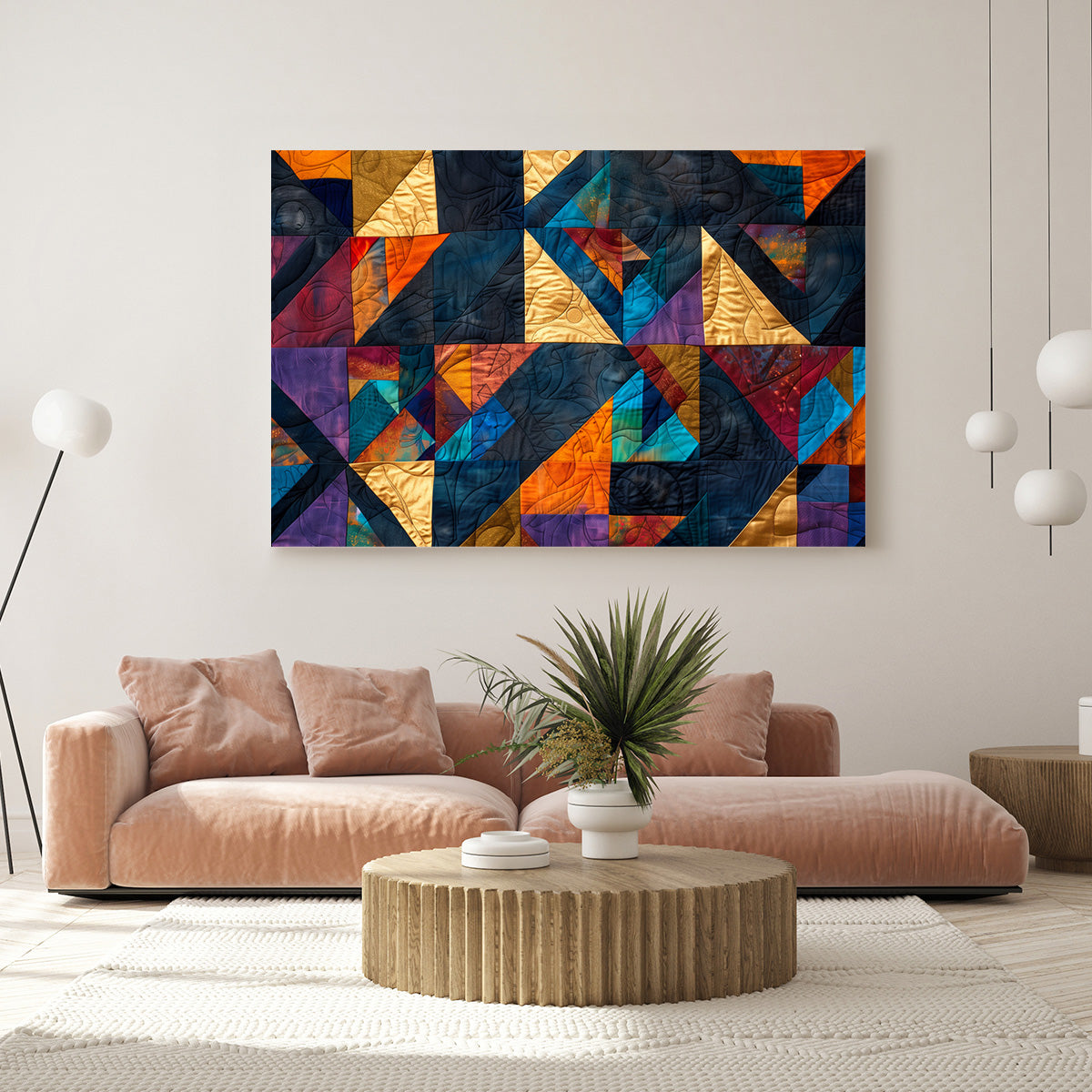 Geometrik Üçgenler kanvas tablo — farklı açıdan görünüm