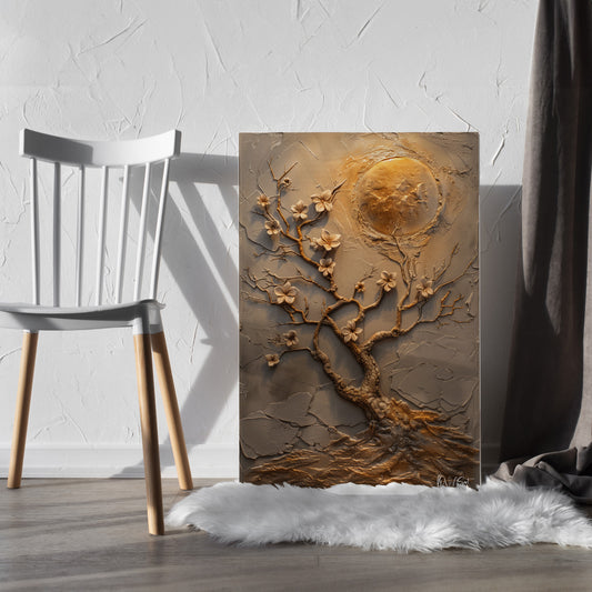 Gerçek Bronz kanvas tablo — temalı dekoratif duvar tablosu