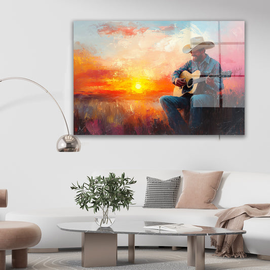 Gitar Çalan Adam cam tablo — farklı açıdan görünüm