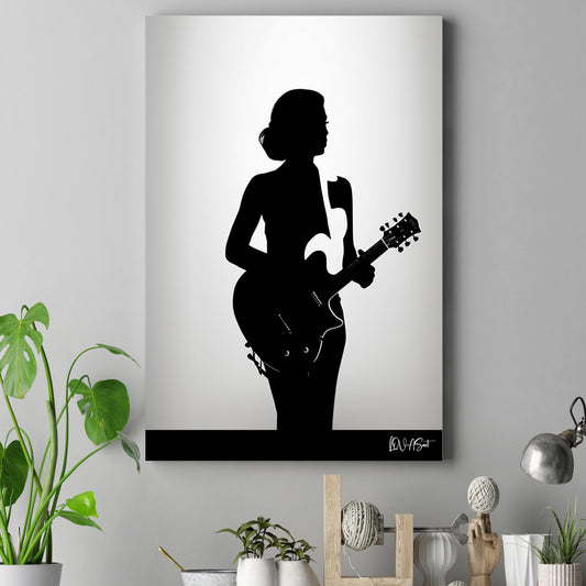 Gitarist Silueti kanvas tablo — farklı açıdan görünüm