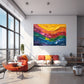 Gökkuşağı Dalgaları kanvas tablo — iç mekân uygulama örneği