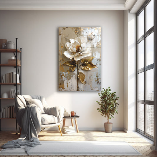 Gold Beyaz cam tablo — farklı açıdan görünüm