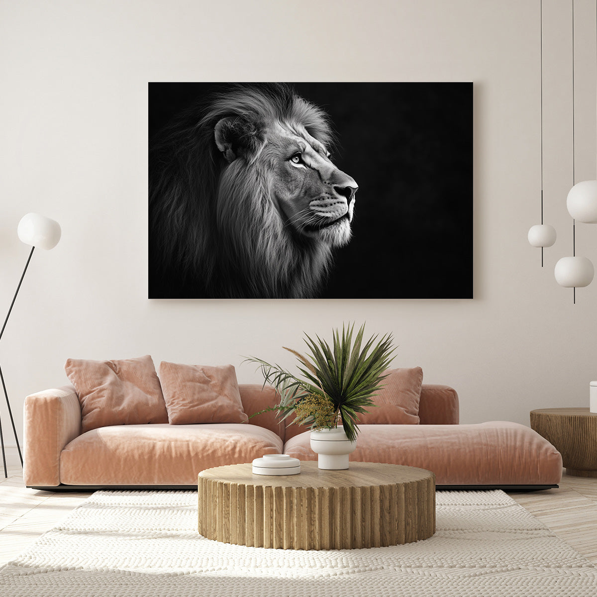 Gri Aslan Profili kanvas tablo — farklı açıdan görünüm