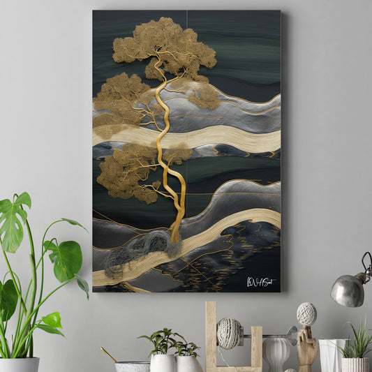 Gri Bonsai Manzarası kanvas tablo — farklı açıdan görünüm