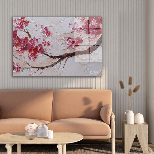 Gri Fonda Sakura cam tablo — farklı açıdan görünüm