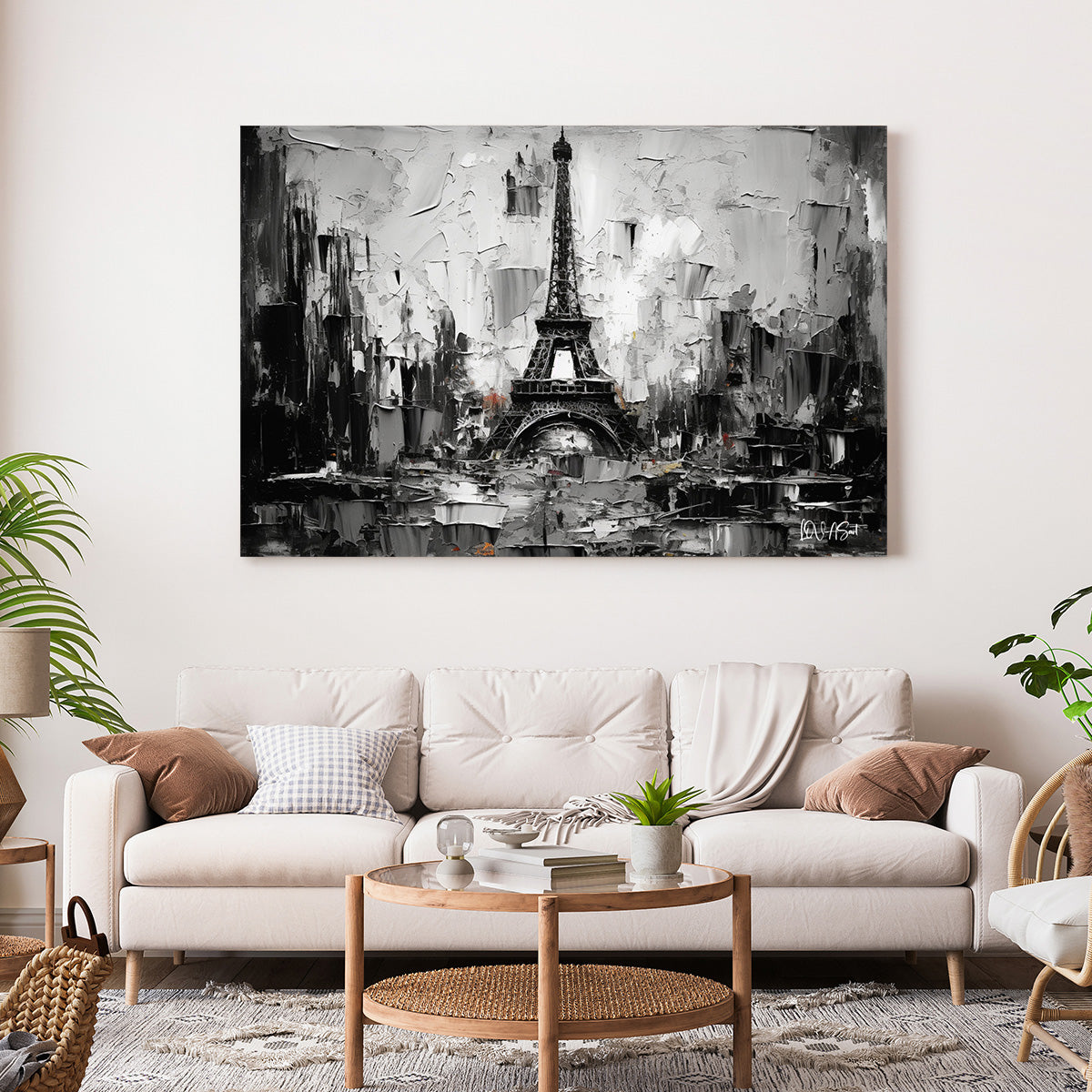 Gri Paris Sokakları kanvas tablo — farklı açıdan görünüm