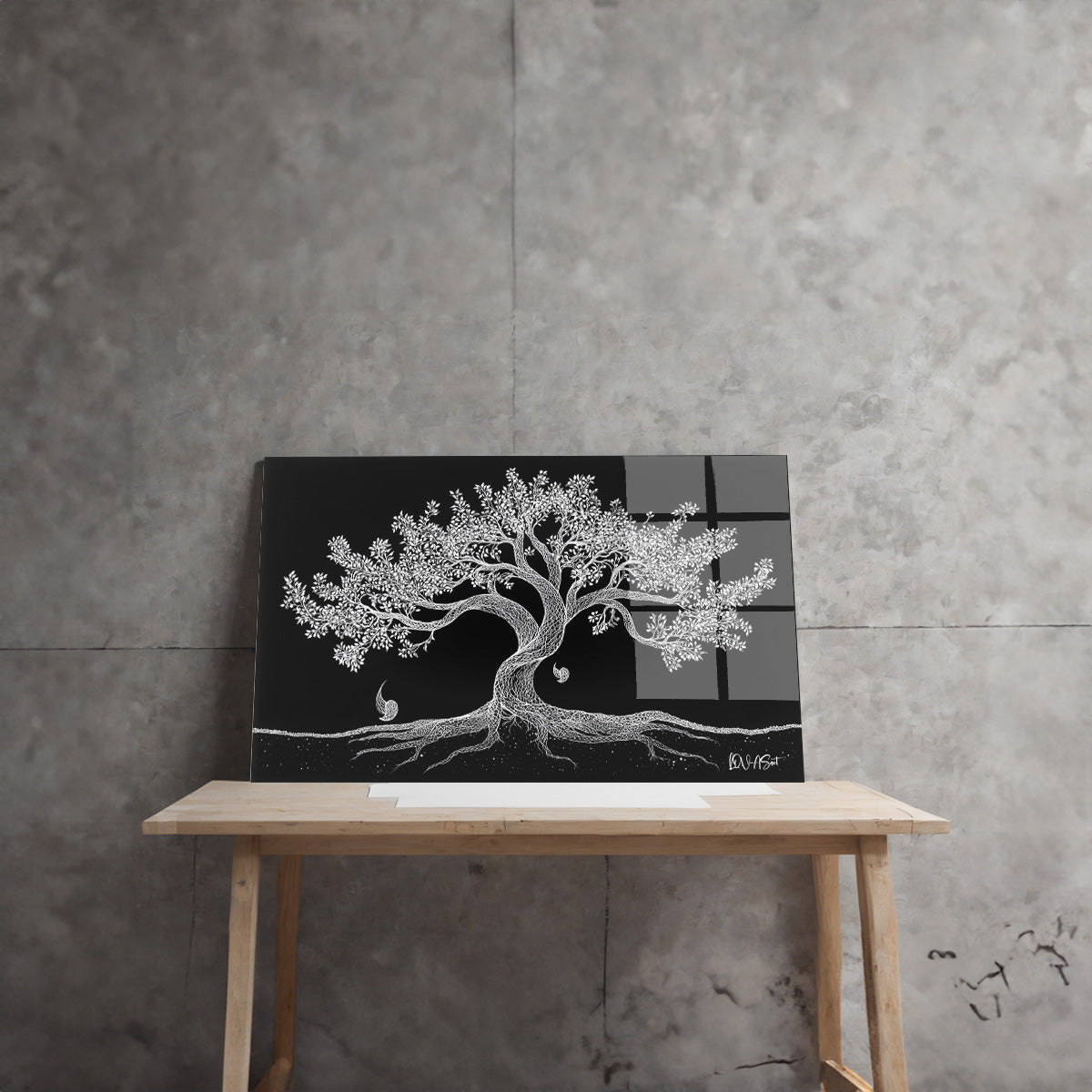Gümüş Ağaç - Cam Tablo