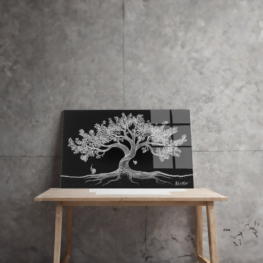 Gümüş Ağaç - Cam Tablo