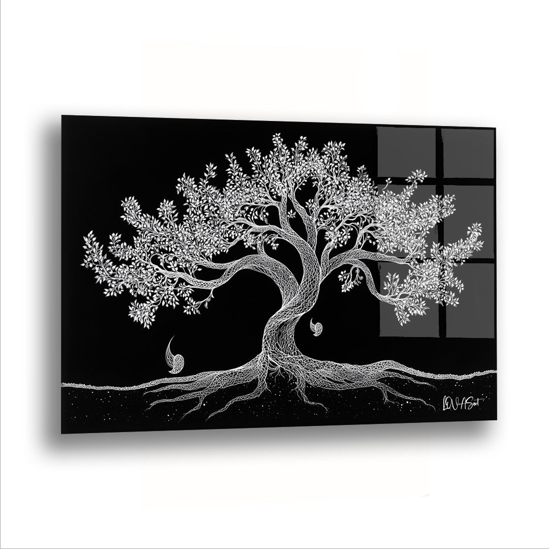 Gümüş Ağaç - Cam Tablo