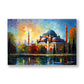 Gün Batımında Cami kanvas tablo — Suya yansıyan kubbeleri ve minareleriyle akşam ışığındaki cami.