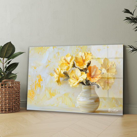 Hibiscus cam tablo — iç mekân uygulama örneği