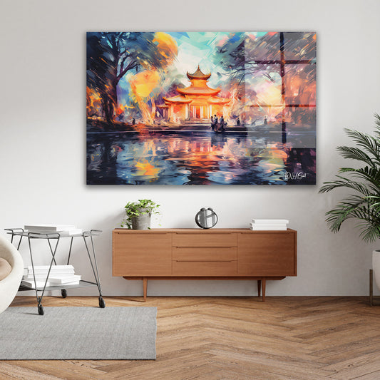 Işıklı Pagoda cam tablo — farklı açıdan görünüm