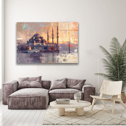 İstanbul'un Büyüsü cam tablo — duvarda dekorasyon görünümü