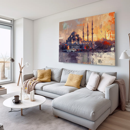 İstanbul'un Büyüsü kanvas tablo — manzara temalı dekoratif duvar tablosu