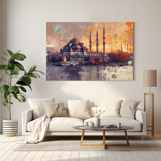 İstanbul'un Büyüsü kanvas tablo — manzara temalı duvar dekorasyonu