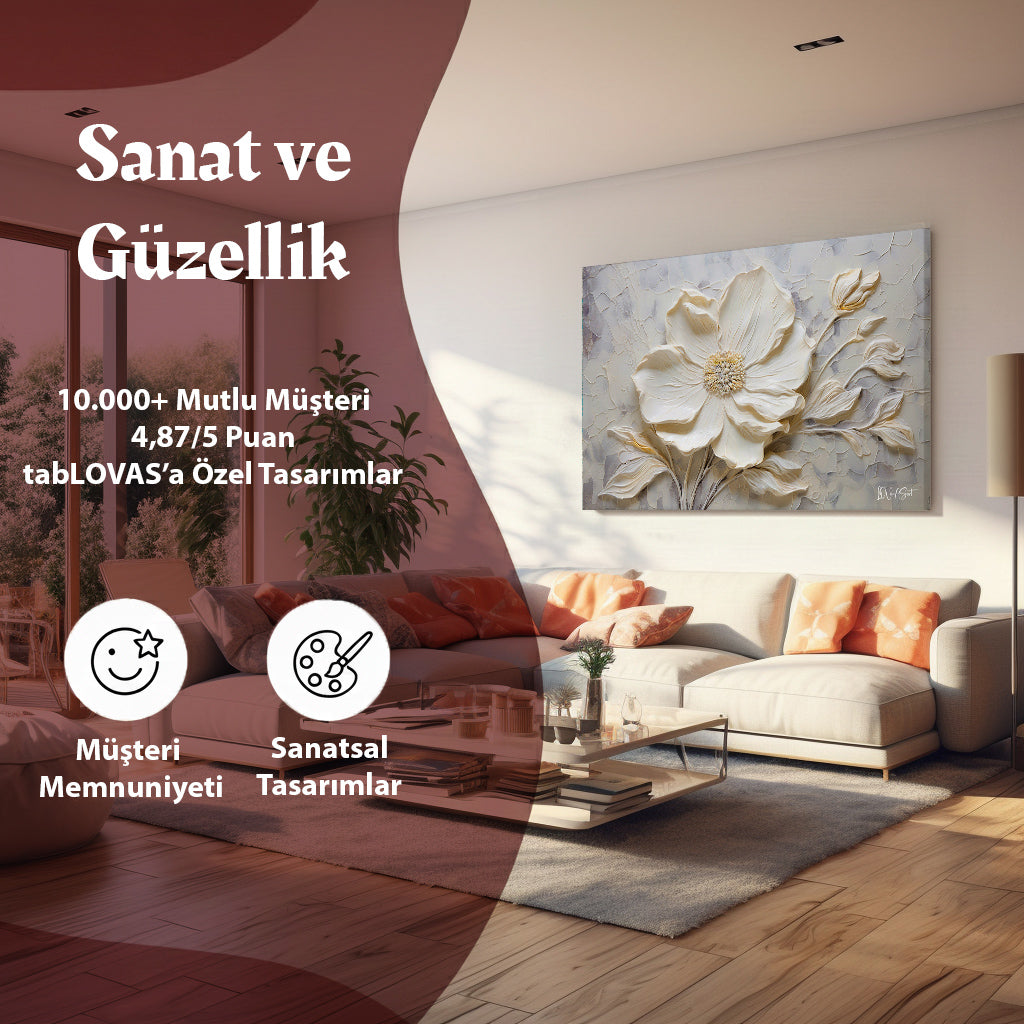 Vişne Ağacı Cam Tablo ölçek referansı