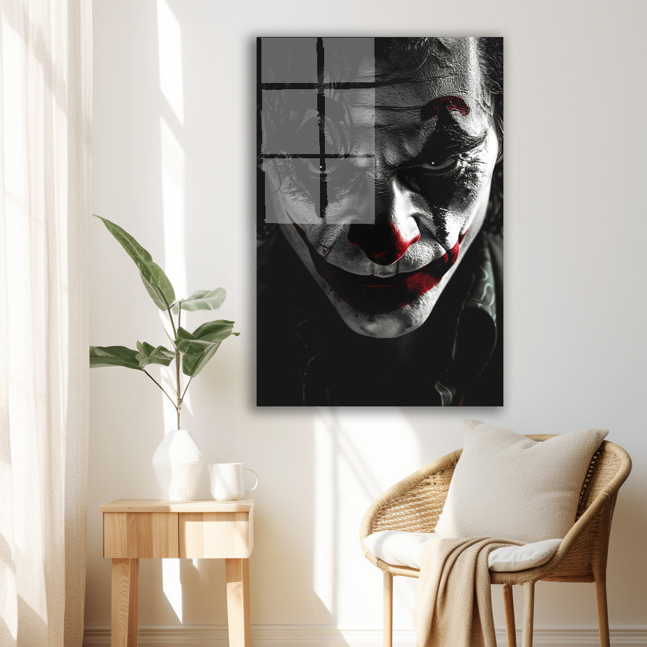 Karanlık Joker cam tablo — duvarda dekorasyon görünümü