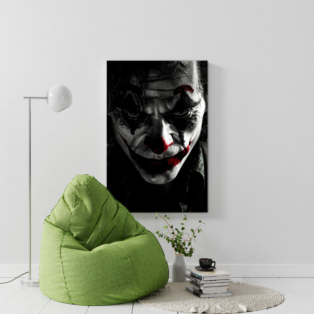 Karanlık Joker kanvas tablo — iç mekân uygulama örneği