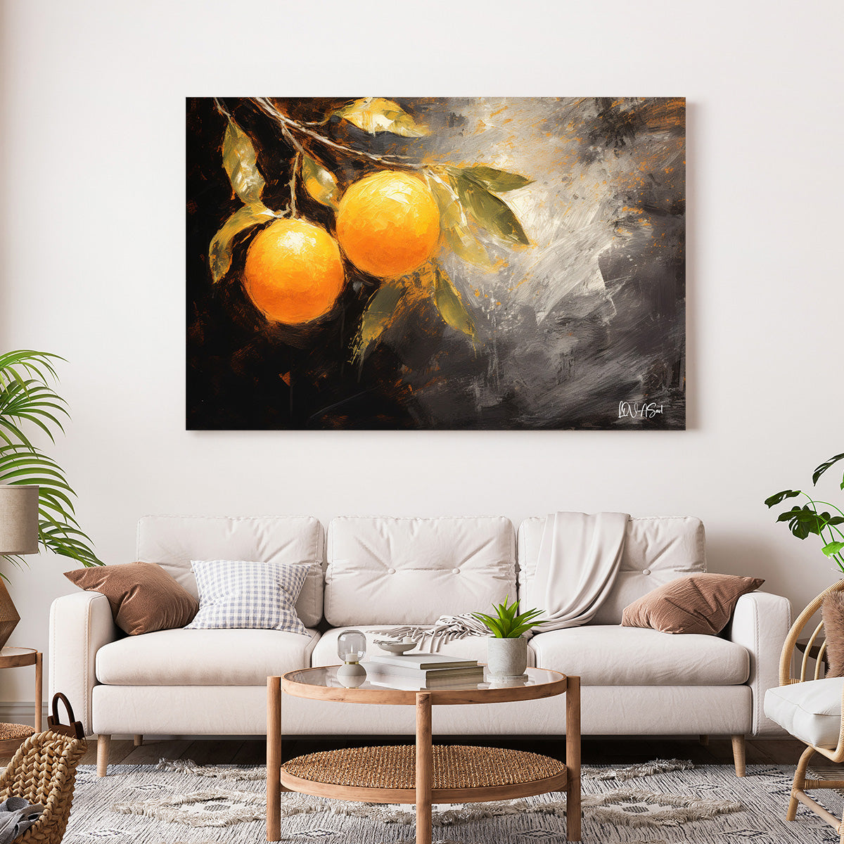 Karanlıkta Limonlar 2 kanvas tablo — farklı açıdan görünüm