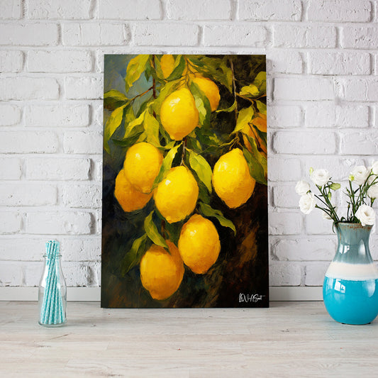 Karanlıkta Limonlar kanvas tablo — farklı açıdan görünüm
