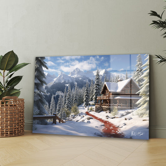 Karlı Orman Evi 6 cam tablo — iç mekân uygulama örneği
